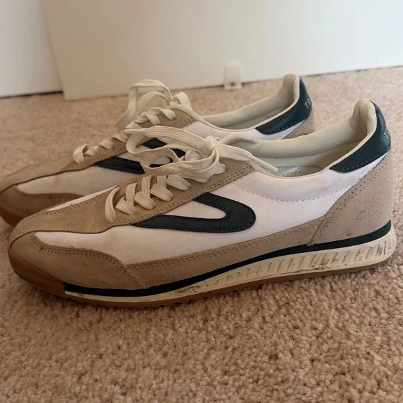 Tretorn White, Beige & Dark Green Low-Profile Sneakers - Picture 4 of 4